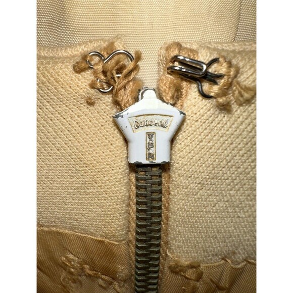 Jacques Tiffeau Vintage Wool Skirt Suit Jackie Kennedy Sz M White Yellow Check - Picture 6 of 16